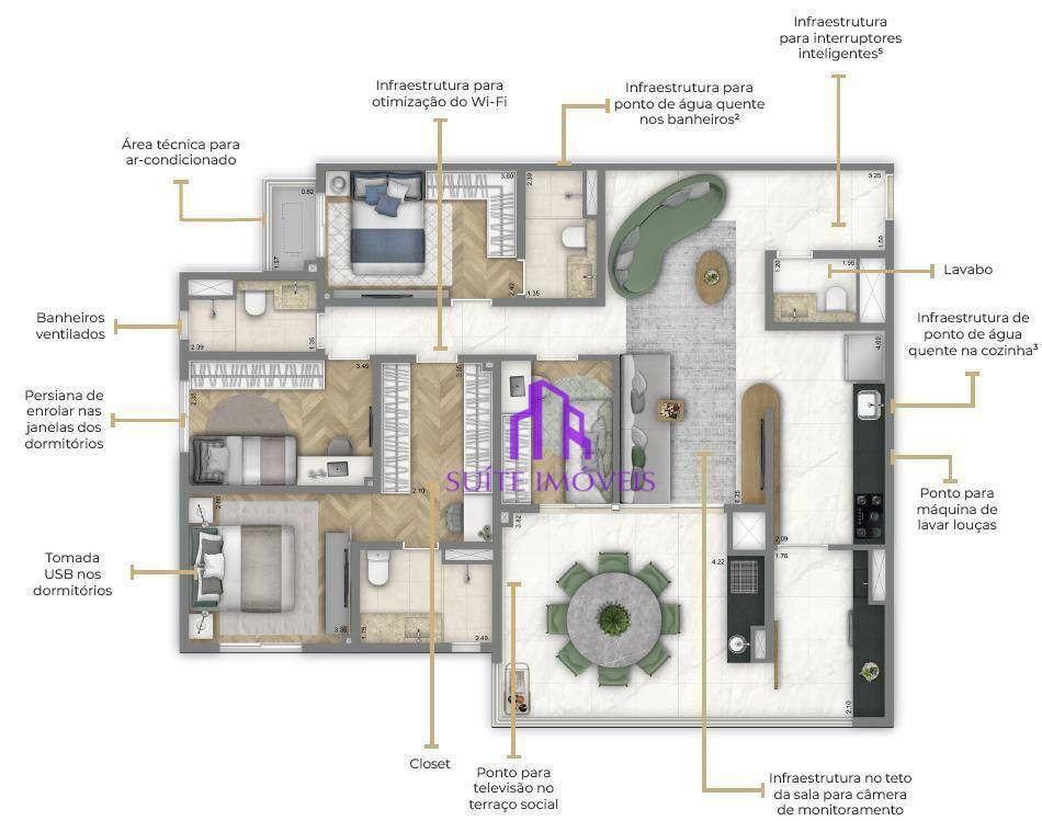 Apartamento à venda com 3 quartos, 90m² - Foto 2