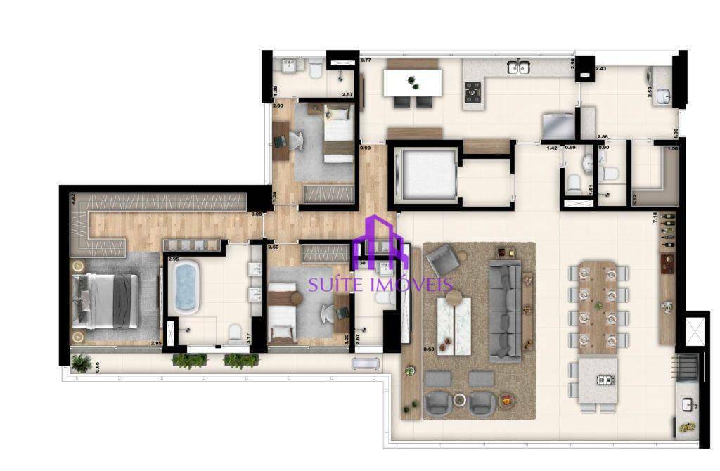 Apartamento à venda com 4 quartos, 184m² - Foto 1