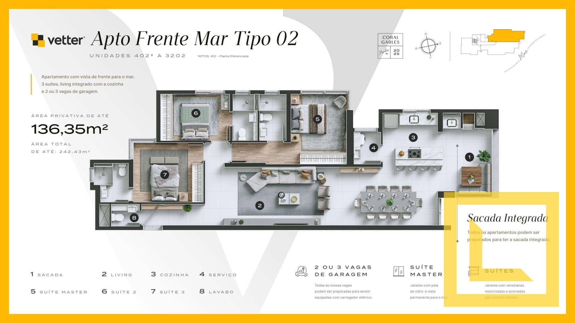 Apartamento à venda com 3 quartos, 136m² - Foto 1