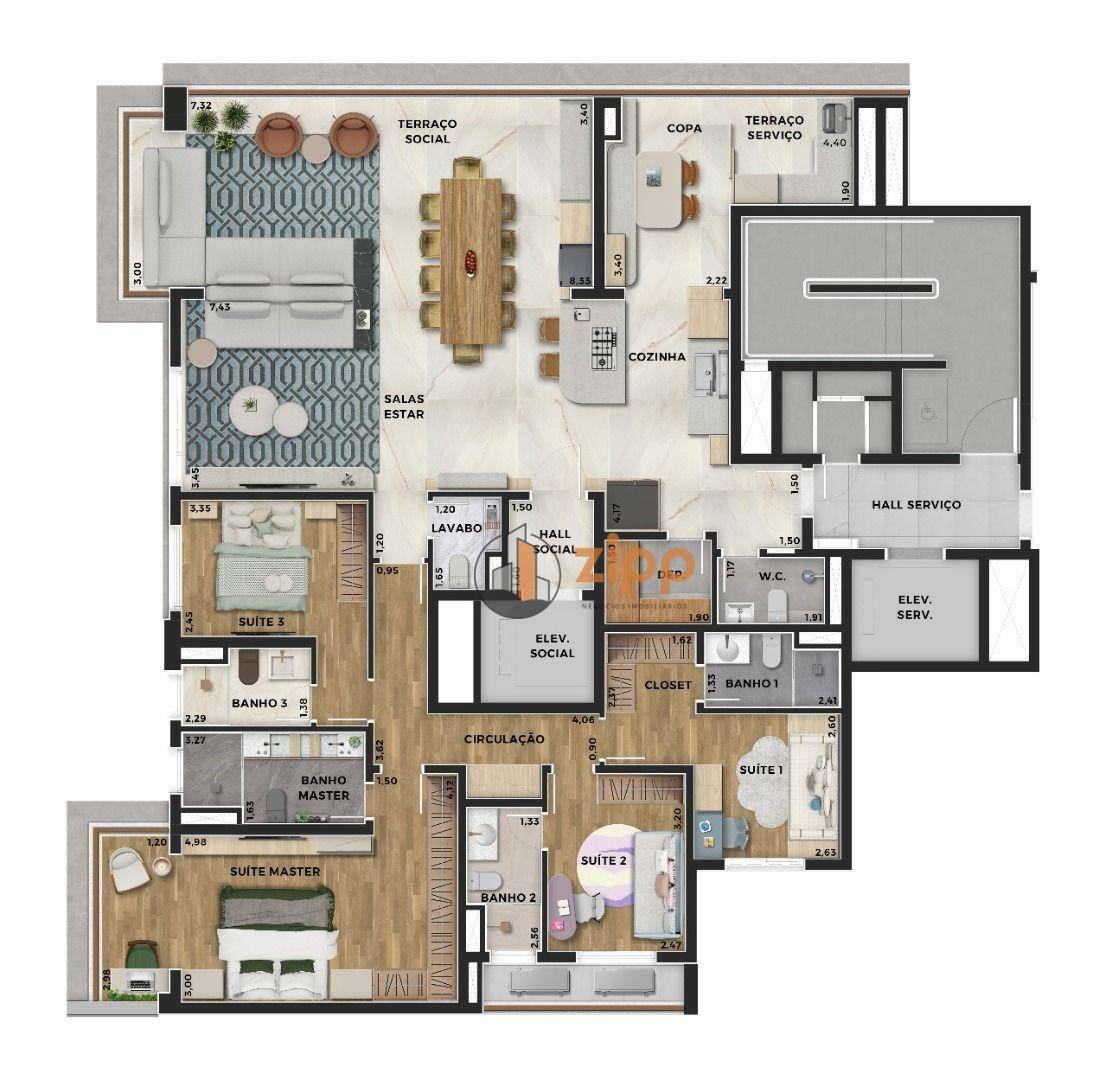 Apartamento à venda com 3 quartos, 148m² - Foto 9