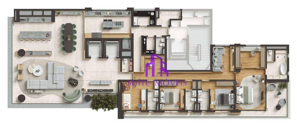 Apartamento à venda com 4 quartos, 362m² - Foto 2