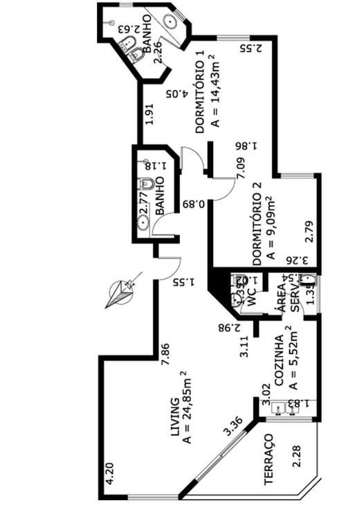 Apartamento à venda com 2 quartos, 87m² - Foto 2