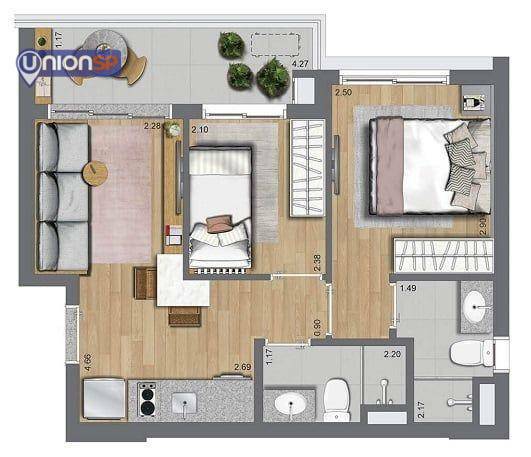 Apartamento à venda com 2 quartos, 42m² - Foto 16