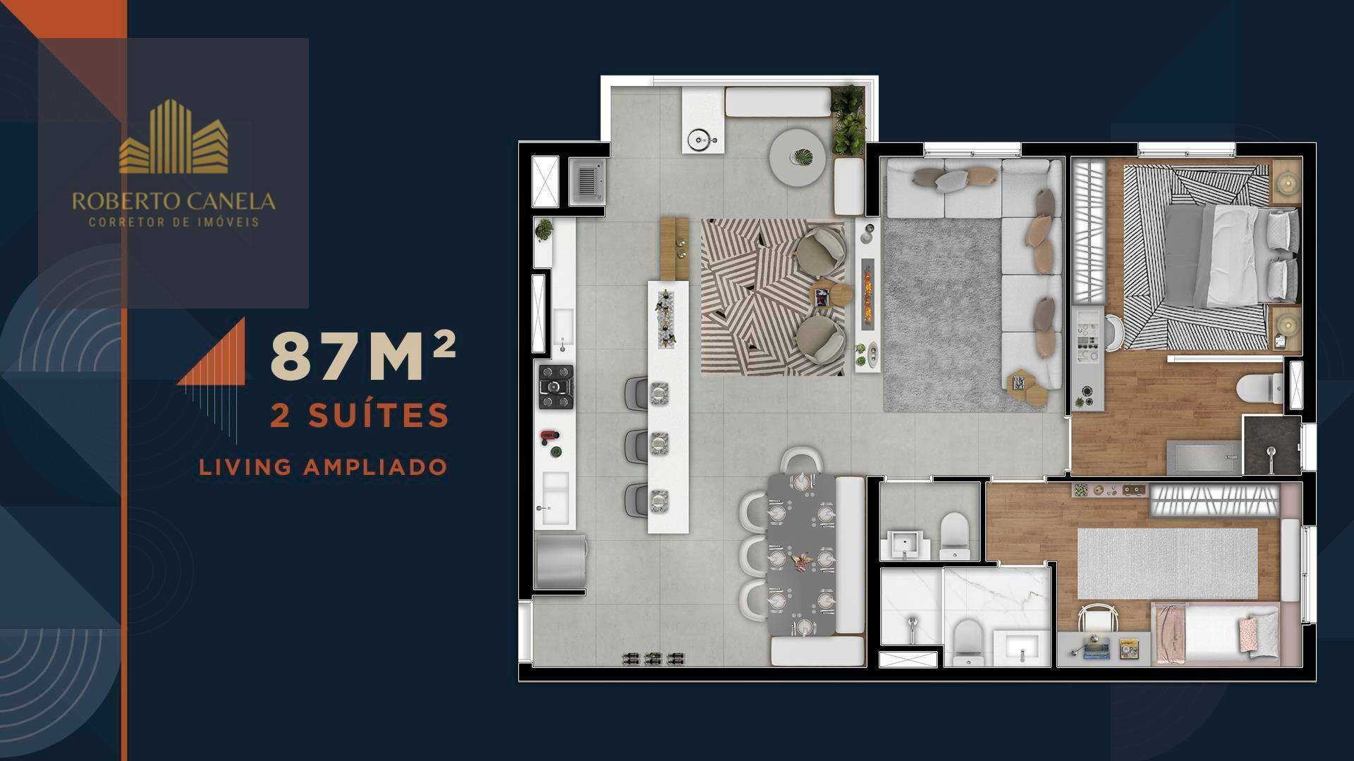 Apartamento à venda com 3 quartos, 87m² - Foto 2