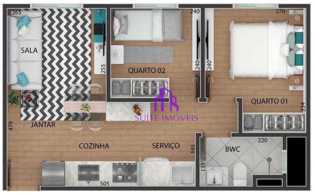 Apartamento à venda com 2 quartos, 40m² - Foto 7