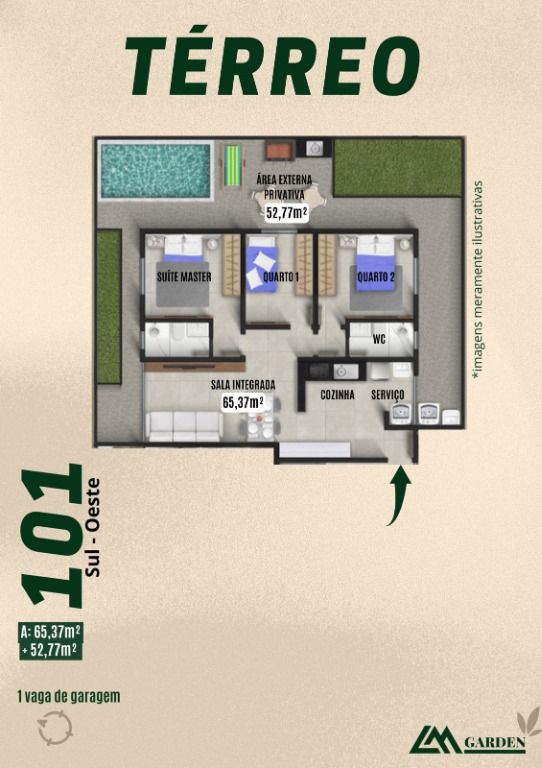 Apartamento à venda com 3 quartos, 65m² - Foto 2