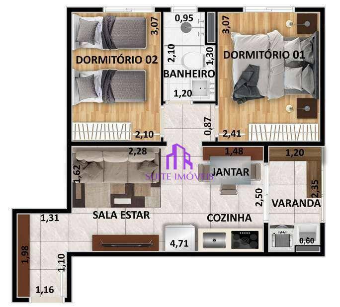 Apartamento à venda com 2 quartos, 61m² - Foto 14