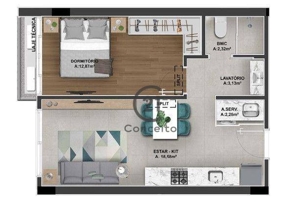 Apartamento à venda e aluguel com 1 quarto, 45m² - Foto 13
