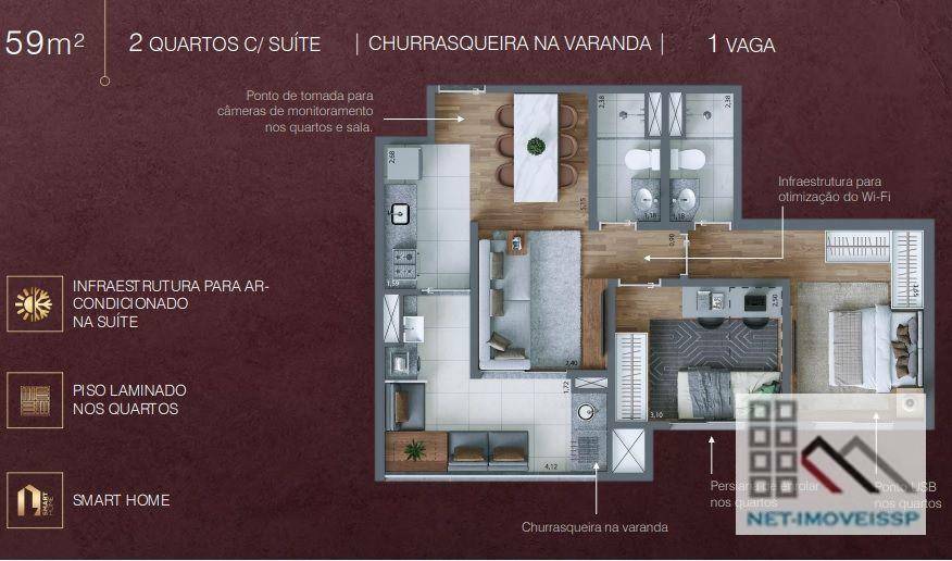 Apartamento à venda com 2 quartos, 59m² - Foto 13