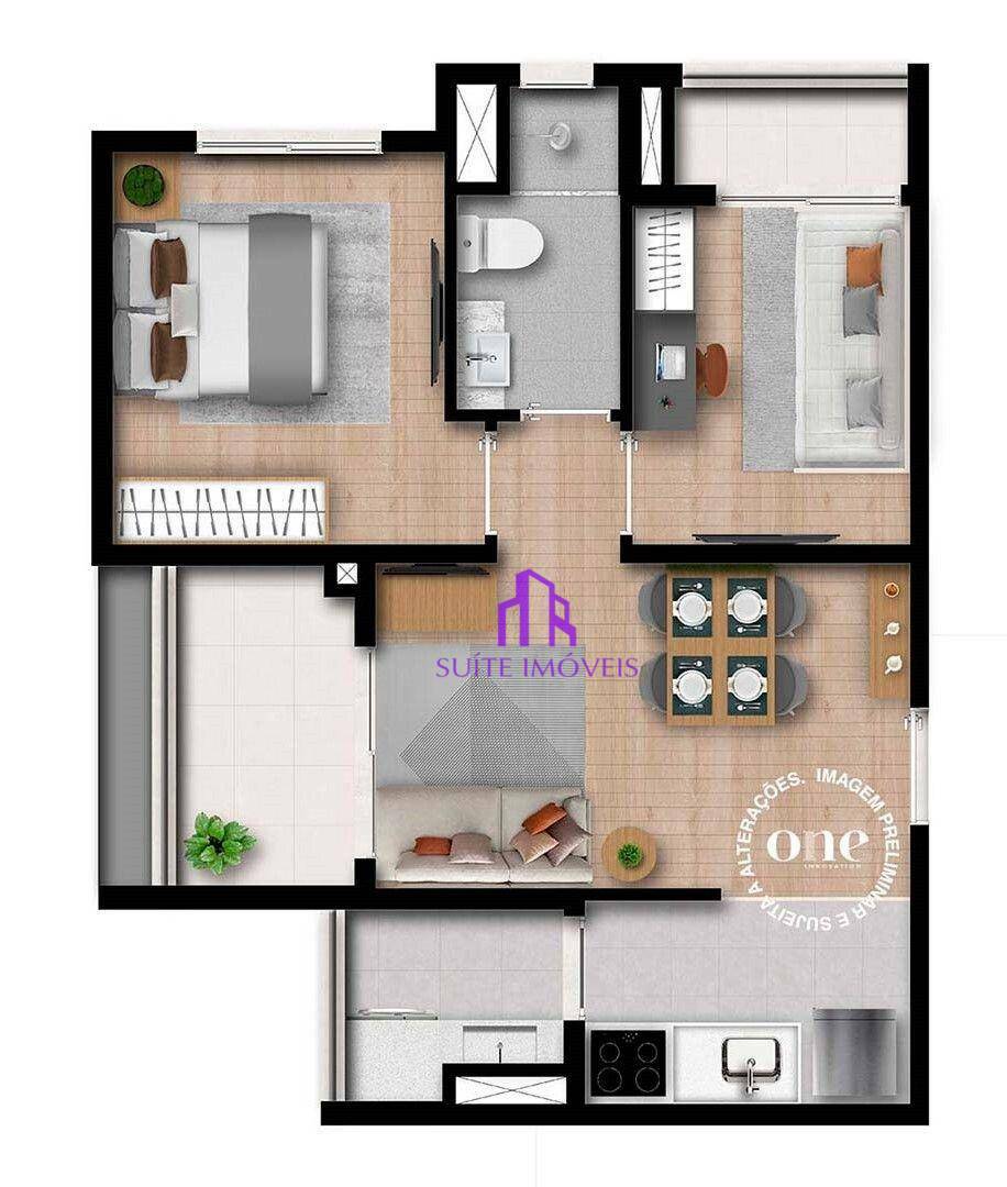 Apartamento à venda com 2 quartos, 49m² - Foto 3