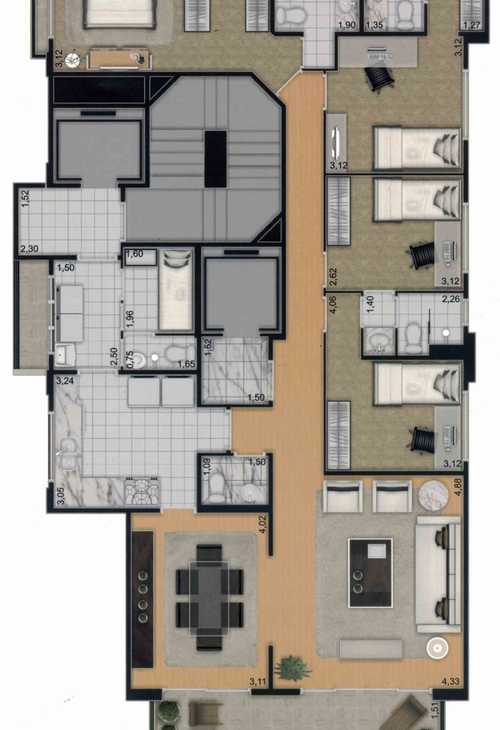 Apartamento à venda com 4 quartos, 151m² - Foto 3