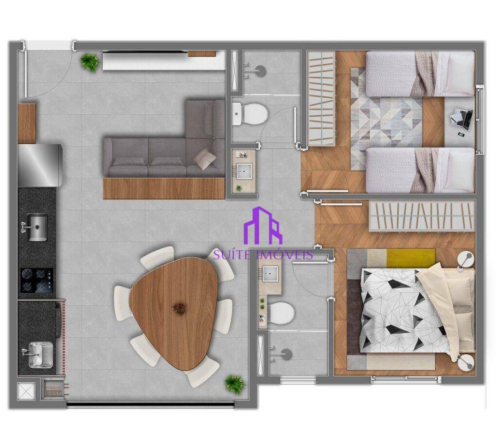 Apartamento à venda com 3 quartos, 60m² - Foto 2