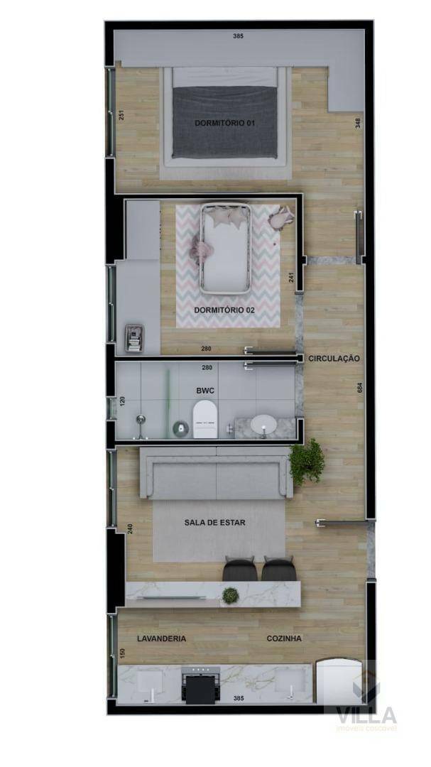 Apartamento à venda com 2 quartos, 59m² - Foto 3