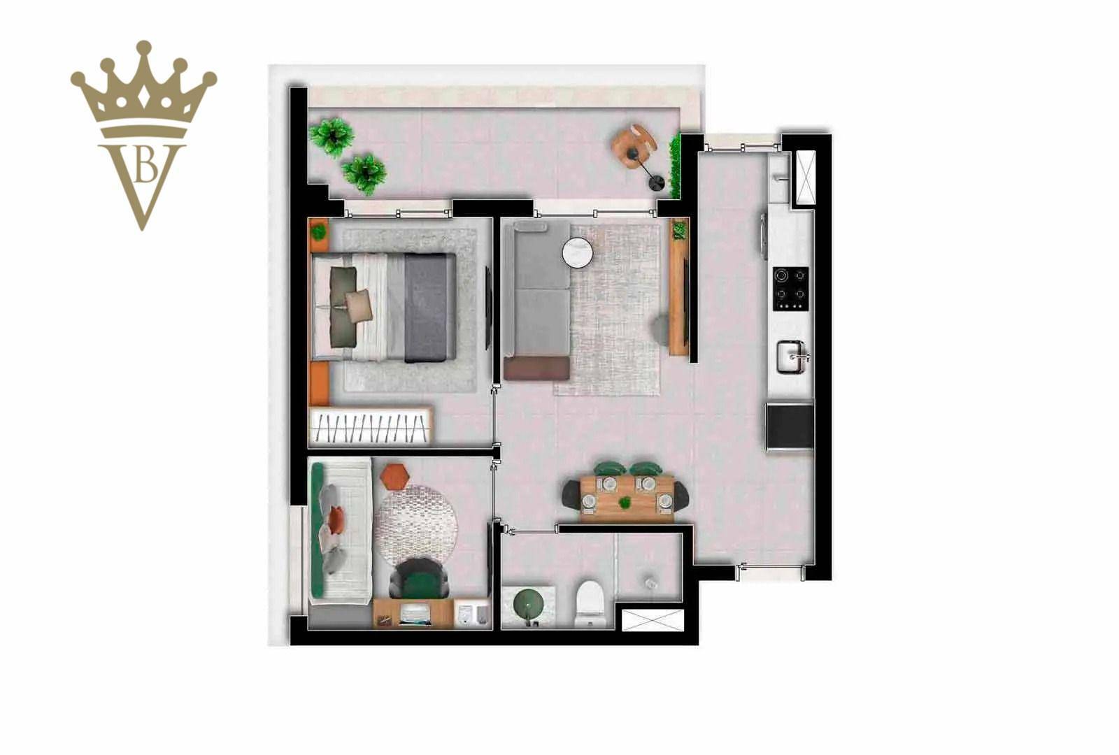 Apartamento à venda com 2 quartos, 47m² - Foto 2