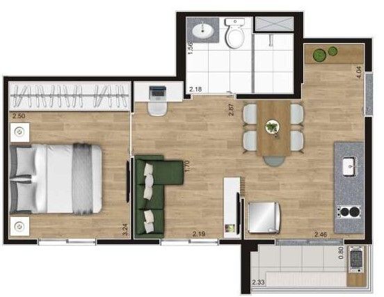 Apartamento à venda com 2 quartos, 42m² - Foto 2