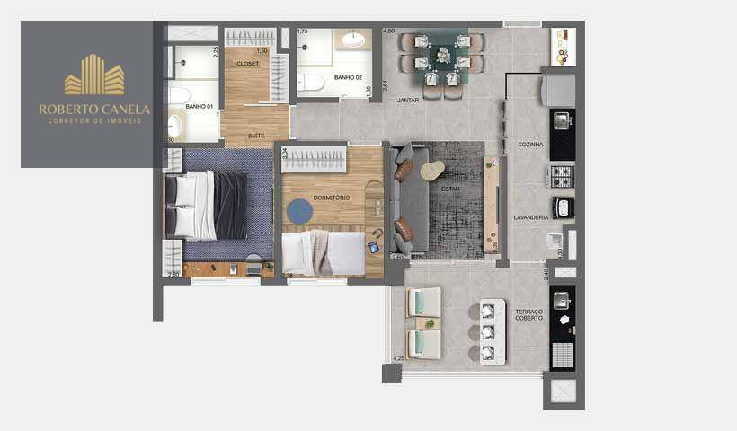 Apartamento à venda com 2 quartos, 69m² - Foto 3