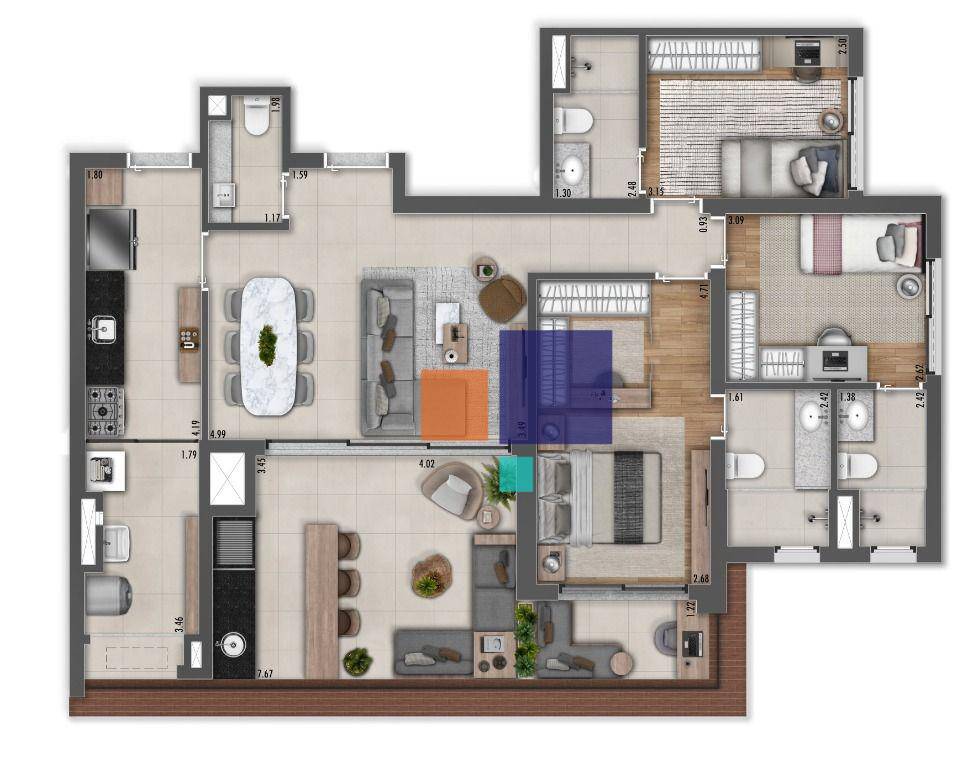 Apartamento à venda com 3 quartos, 113m² - Foto 1