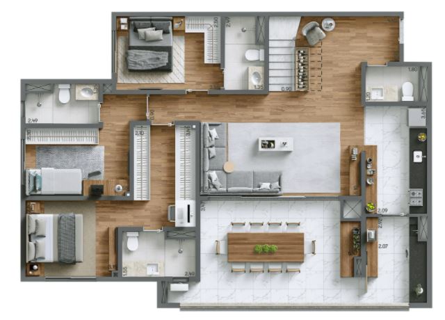 Apartamento à venda com 4 quartos, 240m² - Foto 12