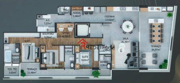 Apartamento à venda com 3 quartos, 182m² - Foto 19