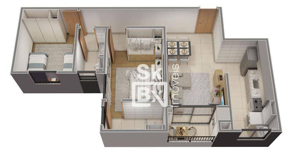 Apartamento à venda com 2 quartos, 52m² - Foto 4