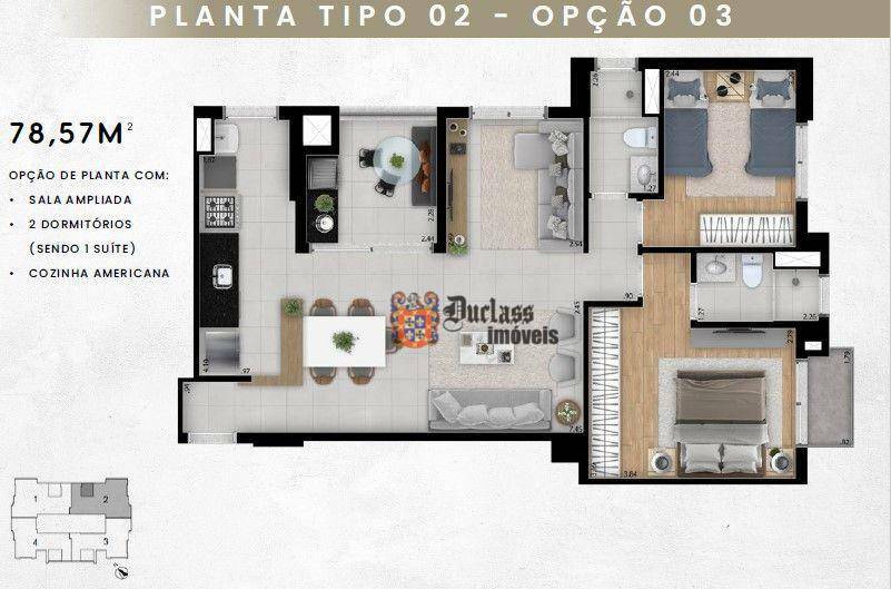 Apartamento à venda com 3 quartos, 77m² - Foto 35