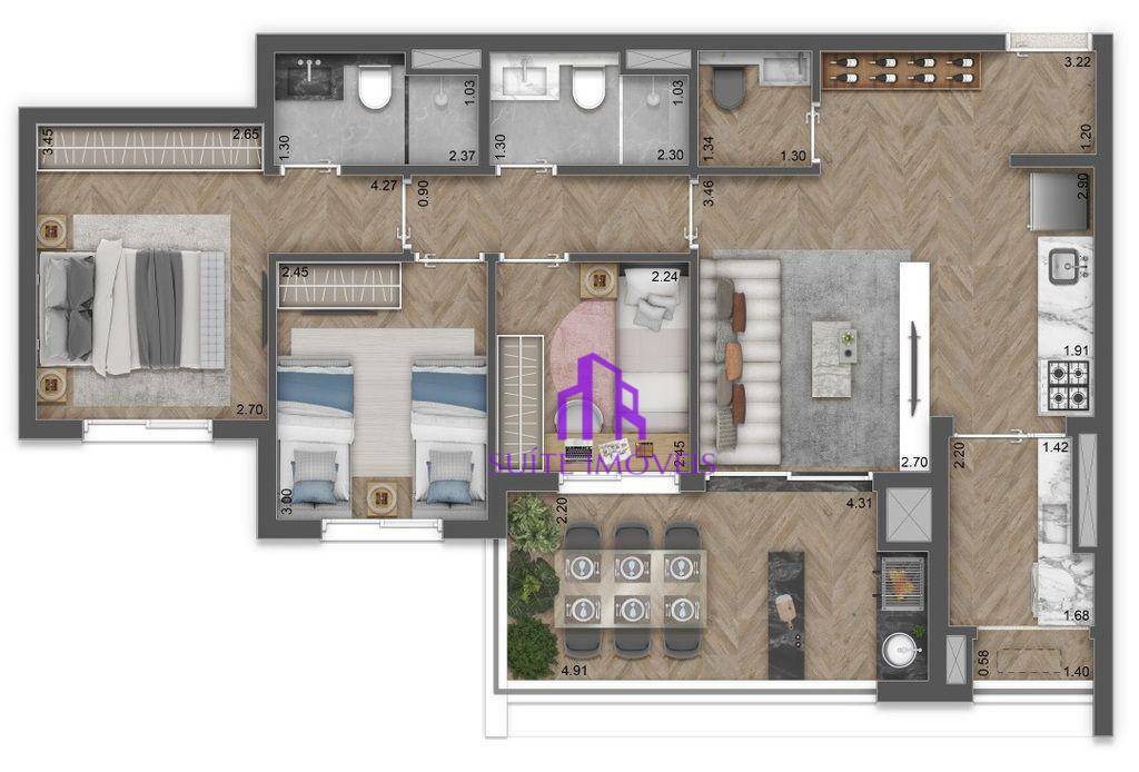 Apartamento à venda com 3 quartos, 81m² - Foto 19