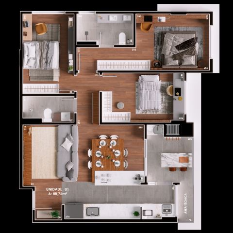 Apartamento à venda com 3 quartos, 88m² - Foto 13