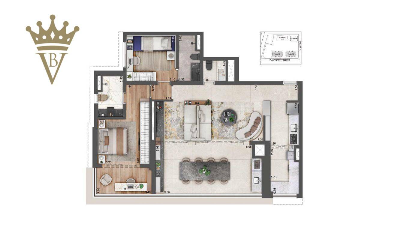 Apartamento à venda com 2 quartos, 113m² - Foto 14