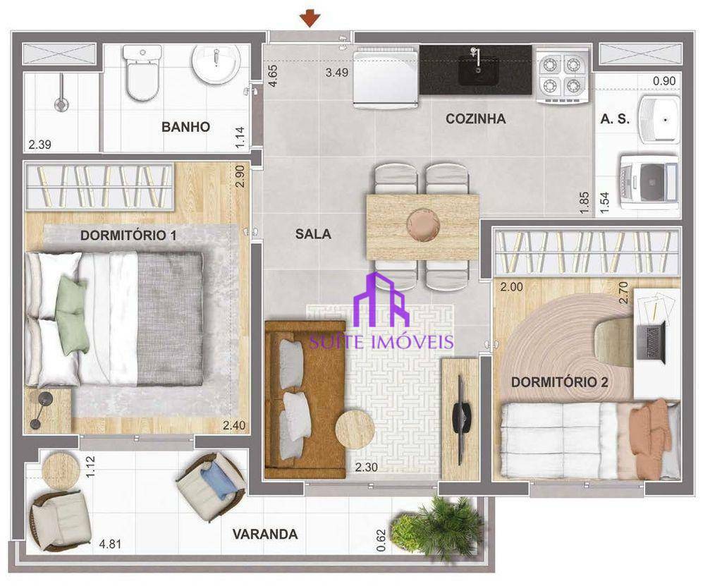 Apartamento à venda com 1 quarto, 34m² - Foto 4