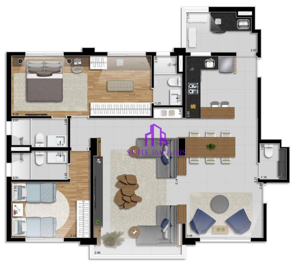 Apartamento à venda com 3 quartos, 113m² - Foto 1