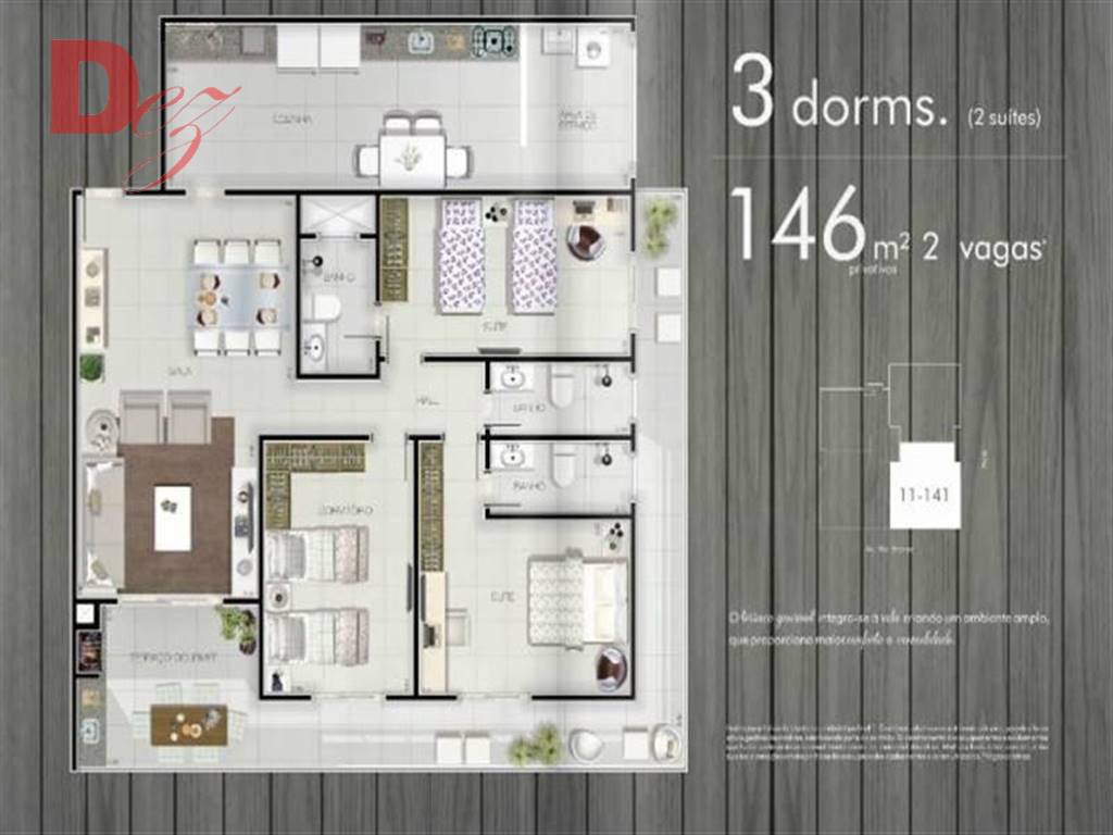 Apartamento à venda com 3 quartos, 146m² - Foto 7