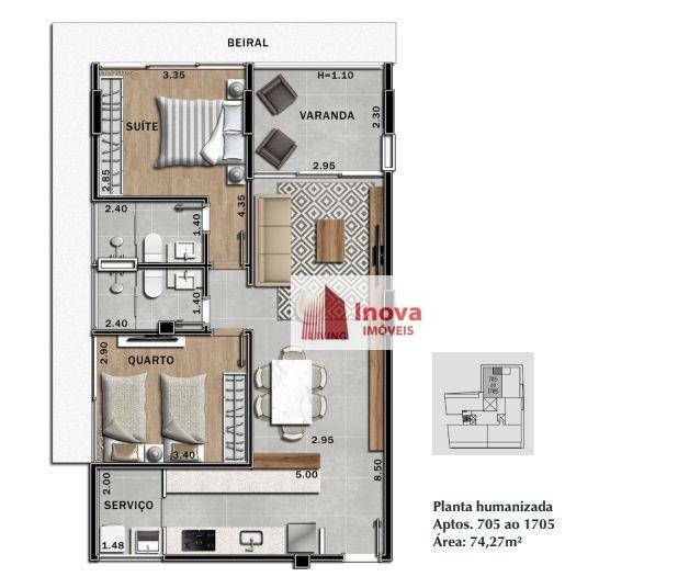 Apartamento à venda com 2 quartos, 74m² - Foto 23