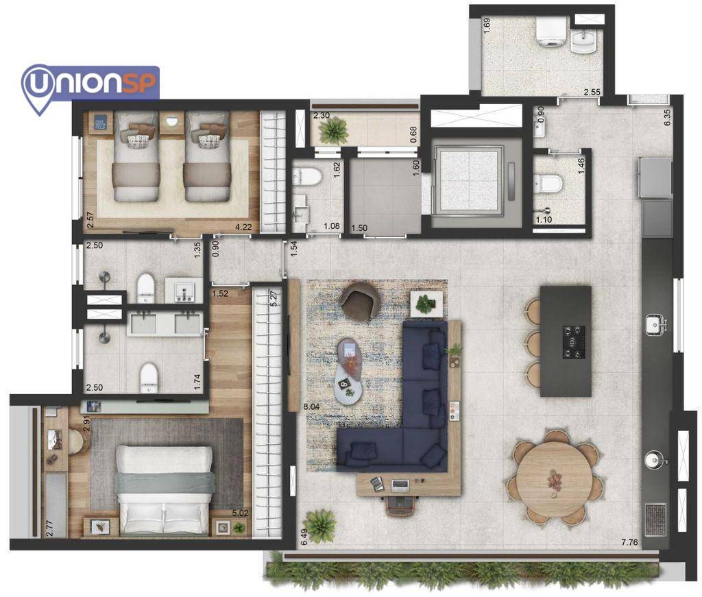 Apartamento à venda com 2 quartos, 127m² - Foto 8