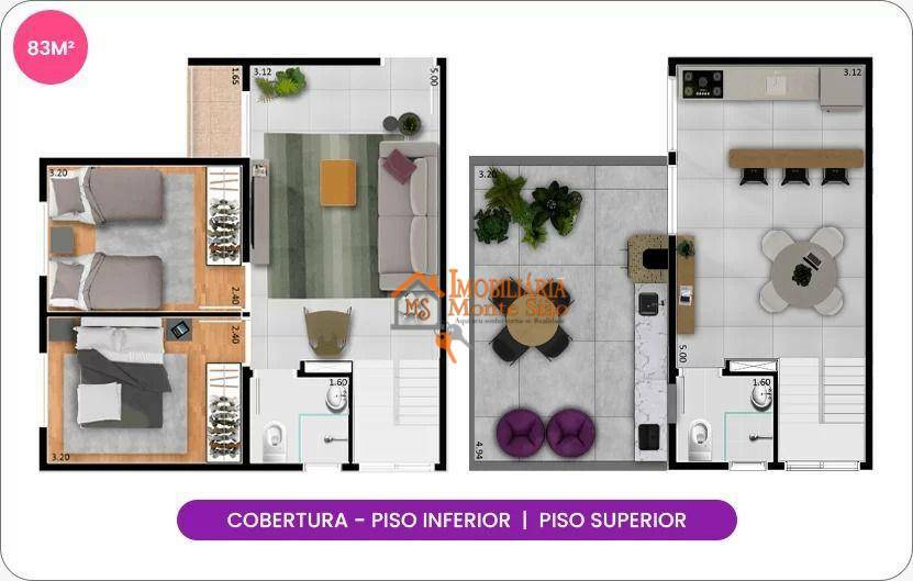 Apartamento à venda com 2 quartos, 42m² - Foto 3