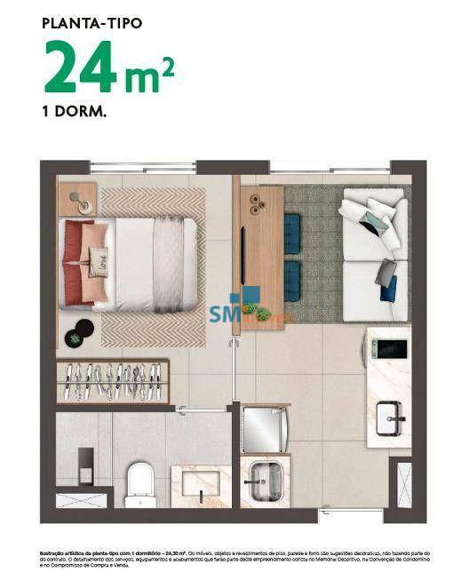 Apartamento à venda com 1 quarto, 25m² - Foto 7