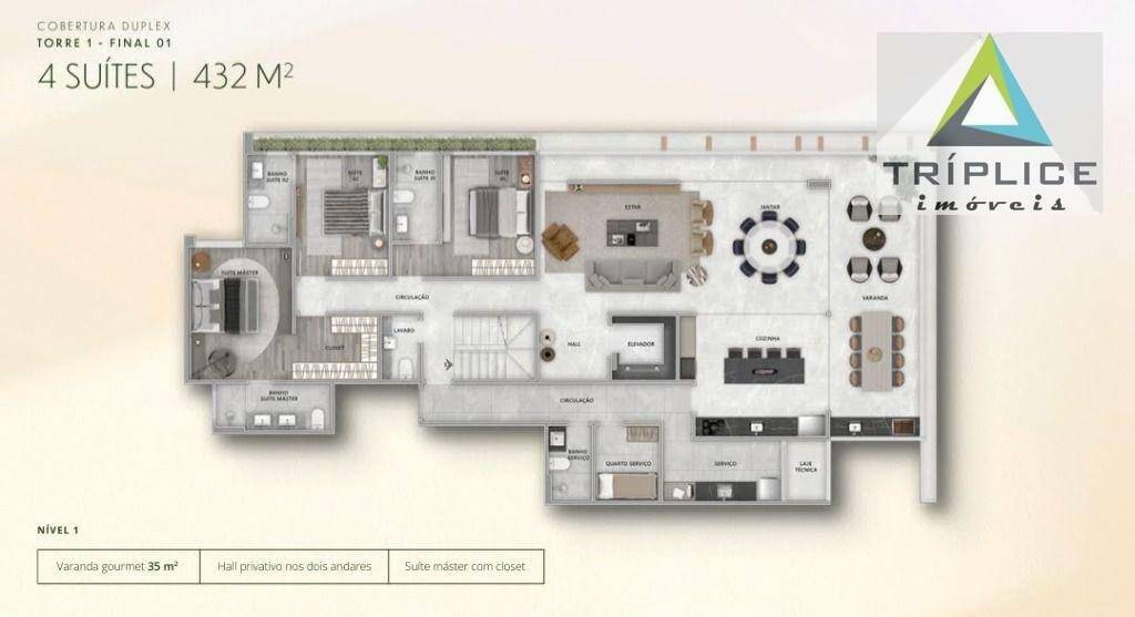 Cobertura à venda com 4 quartos, 432m² - Foto 3