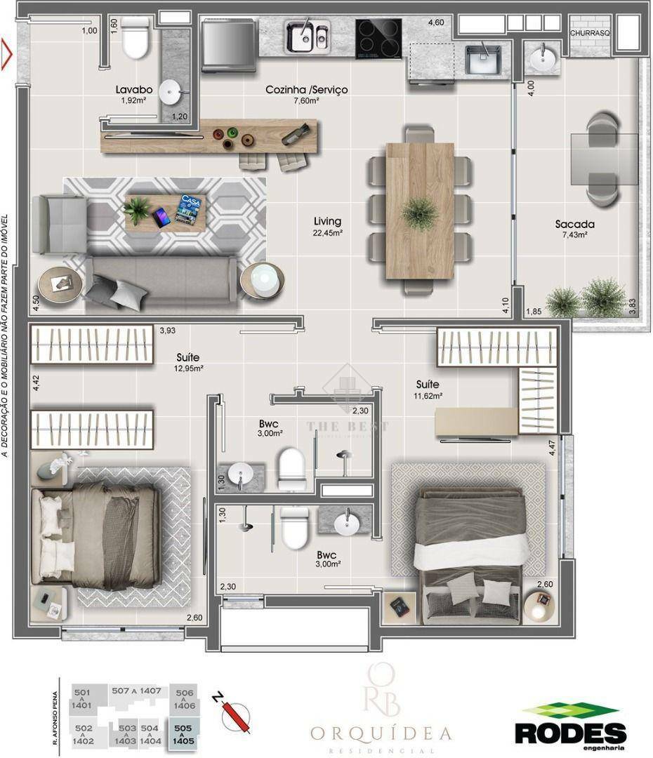 Apartamento à venda com 2 quartos, 67m² - Foto 15