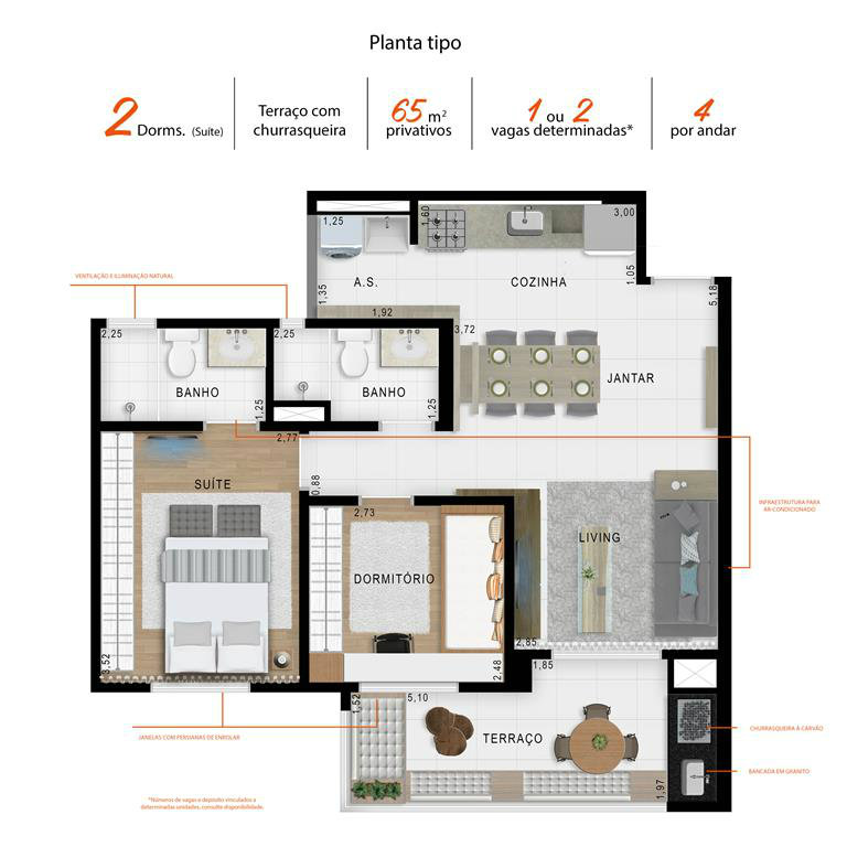 Apartamento à venda com 2 quartos, 65m² - Foto 6