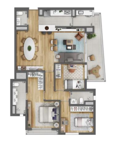 Apartamento à venda com 3 quartos, 103m² - Foto 2