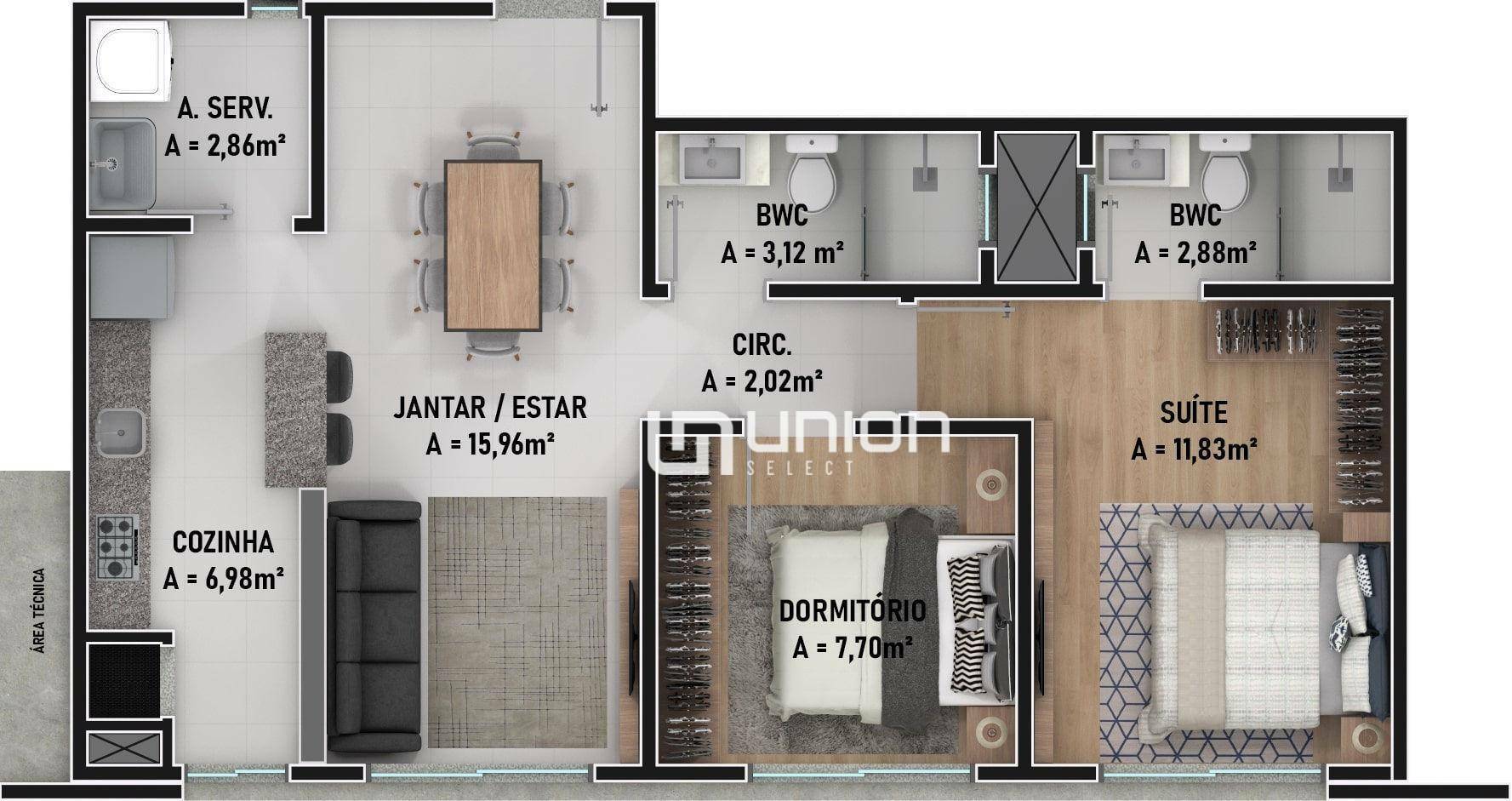 Apartamento, 2 quartos, 59 m² - Foto 7