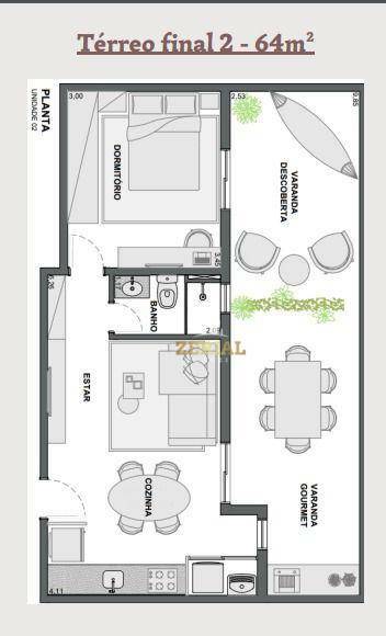 Apartamento à venda com 1 quarto, 64m² - Foto 1