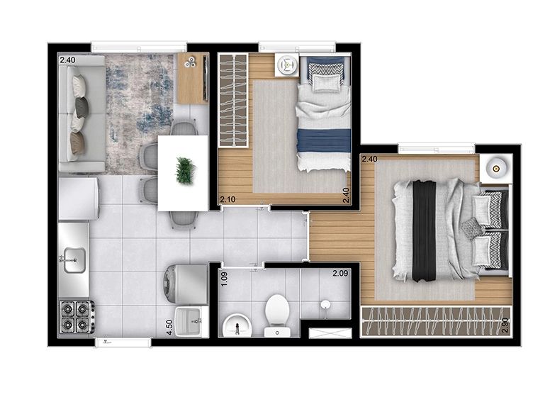 Apartamento à venda com 2 quartos, 31m² - Foto 10