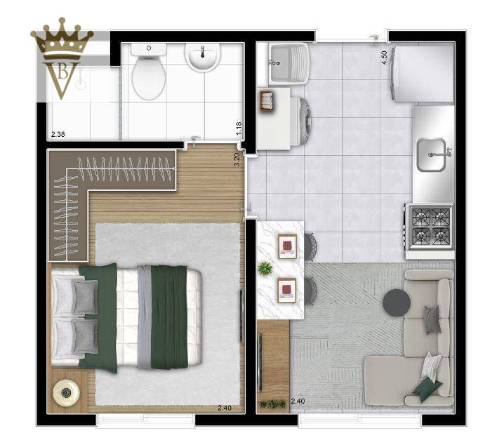 Apartamento à venda com 1 quarto, 24m² - Foto 13