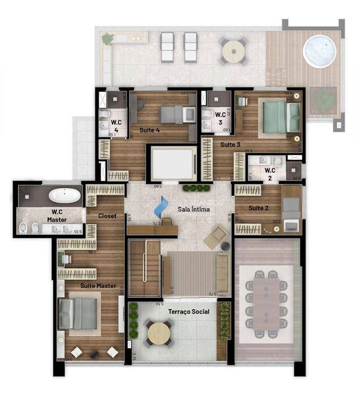 Apartamento à venda com 4 quartos, 215m² - Foto 39