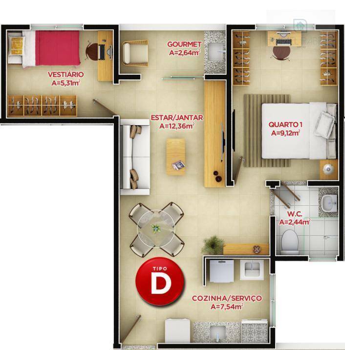 Apartamento à venda com 3 quartos, 59m² - Foto 27