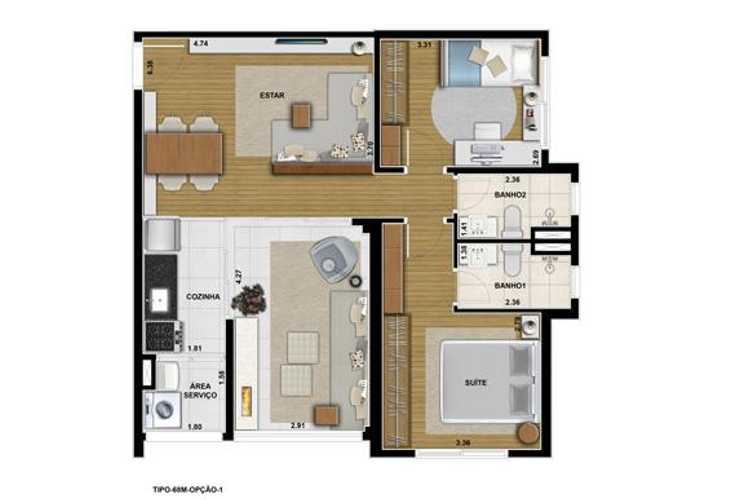 Apartamento à venda com 2 quartos, 68m² - Foto 7