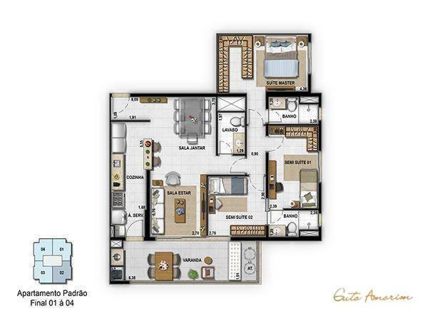 Apartamento à venda e aluguel com 3 quartos, 102m² - Foto 44