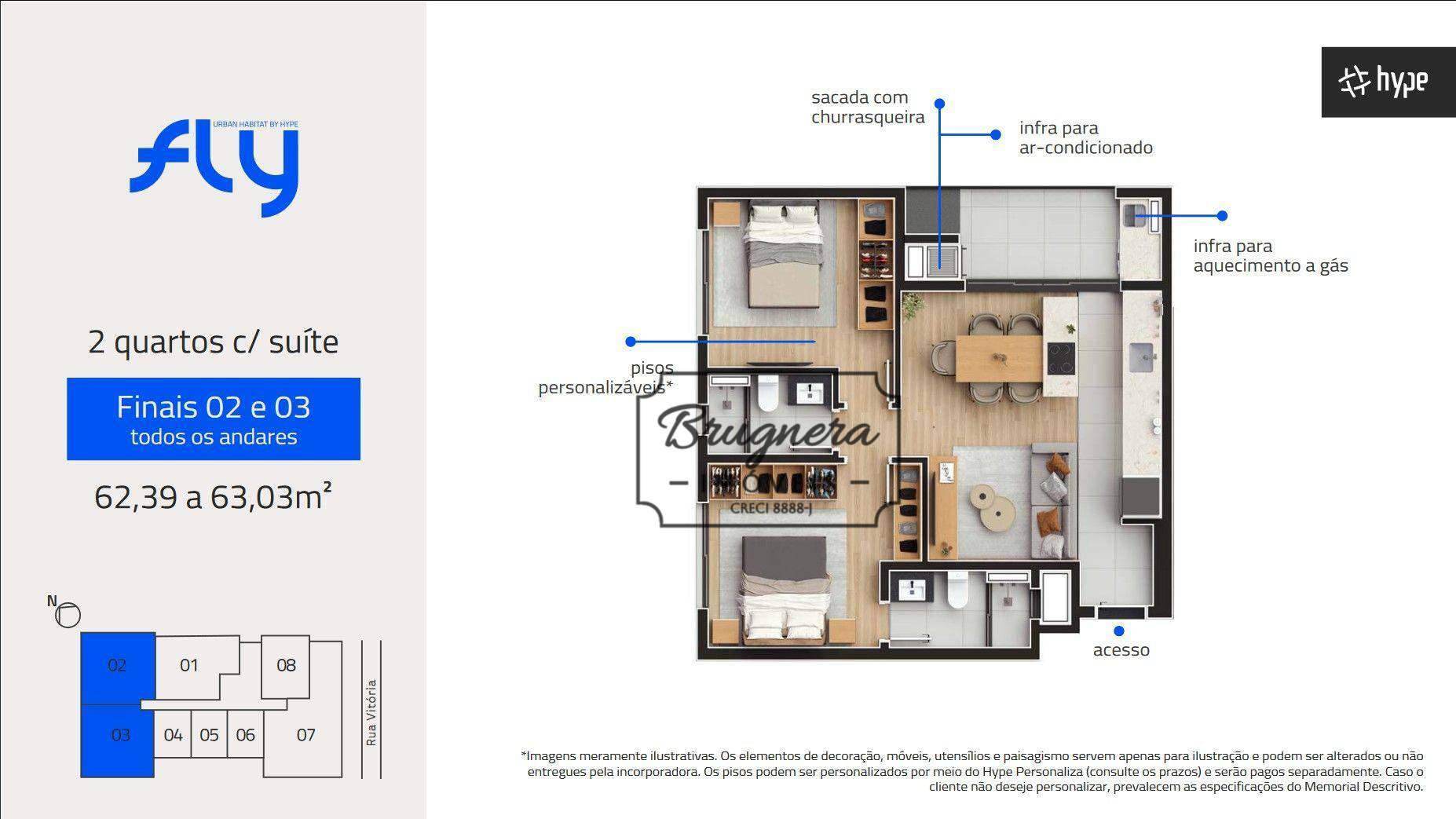 Apartamento à venda com 2 quartos, 62m² - Foto 2