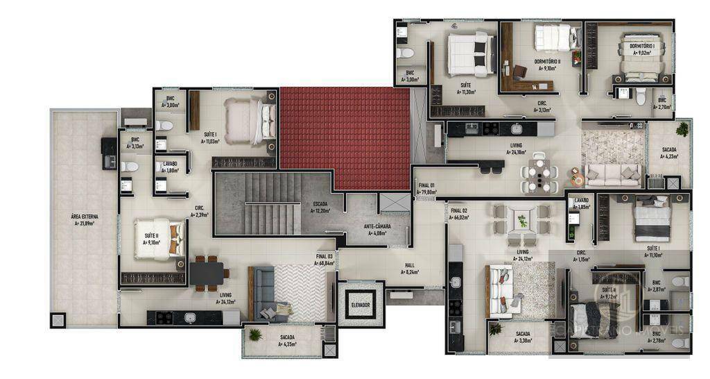 Apartamento à venda com 3 quartos, 79m² - Foto 22