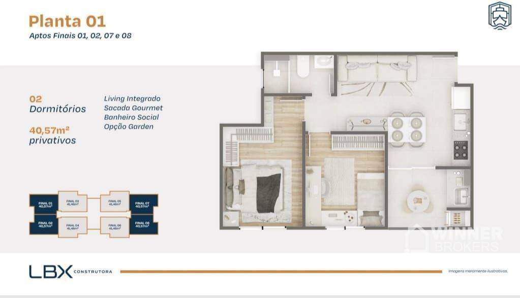 Apartamento à venda com 2 quartos, 40m² - Foto 16